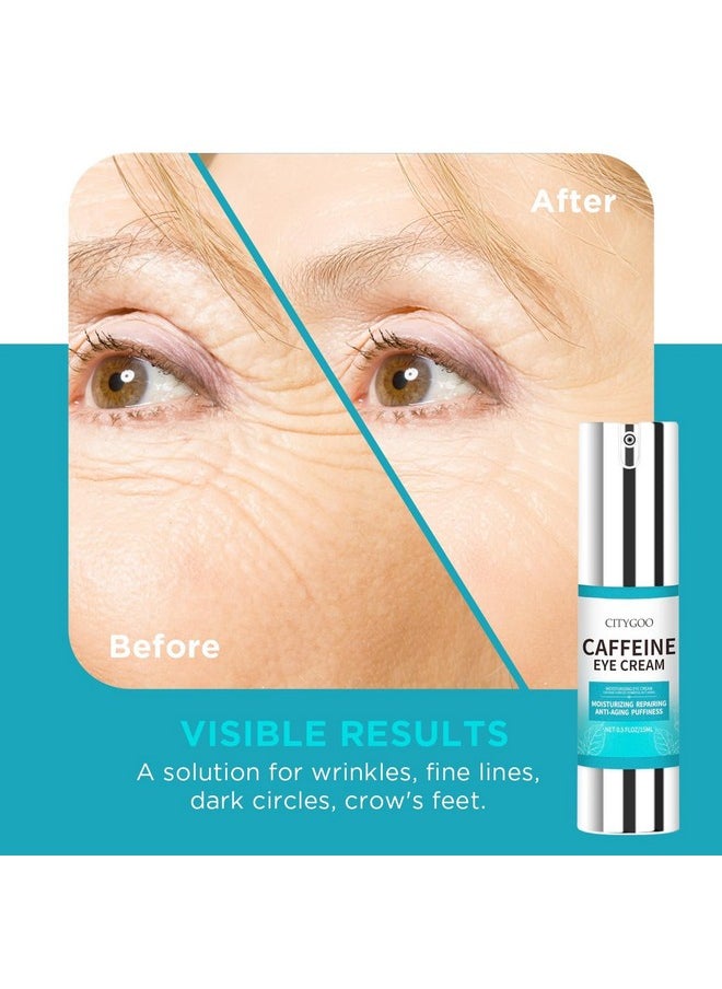CITYGOO Caffeine Eye Cream for Puffiness: Eye Cream Reduce Dark Circles Wrinkles Fine Lines - Anti Aging Eye Cream
