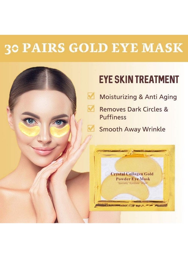 NIYET 30 Pairs Under Eye Collagen Patches, Gold Moisturizing Under Eye Mask, Under Eye Gel Pads for dark circles and puffiness