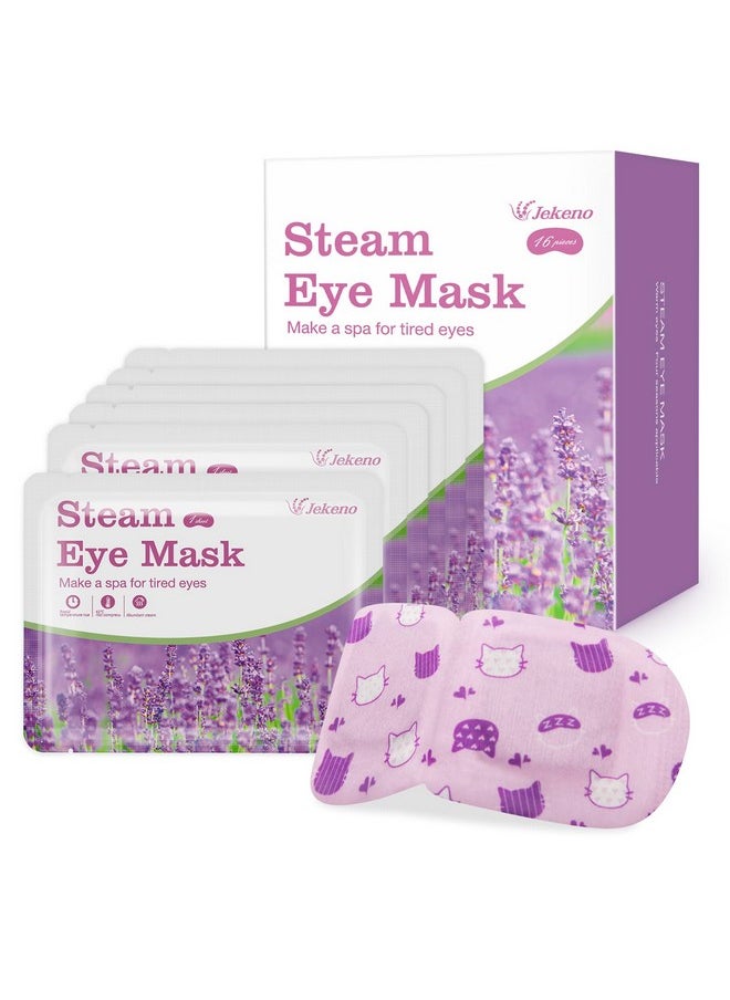 Jekeno Steam Eye Mask, 16 Packs Eye Masks for Dry Eyes, 40-60 Minutes Self Moist Warm Compress Heated Disposable Mask for Sleep, Spa Relaxing Trip Gifts, Travel Essentials for Women Men
