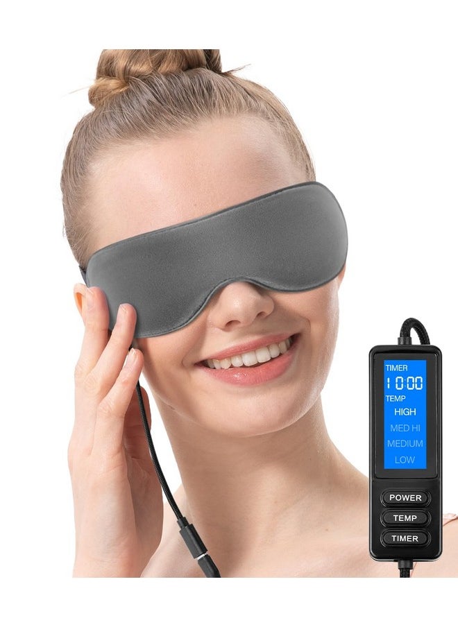 Aroma Season Heated Eye Mask, Warm Eye Compress for Dry Eyes Stye Blepharitis MGD and Blepharitis, Moist Heat Treatment to Unclog Lacrimal Glands (Dark Gray)