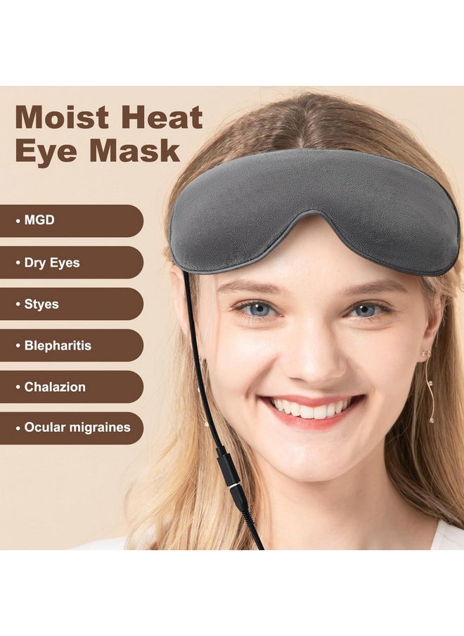 Aroma Season Heated Eye Mask, Warm Eye Compress for Dry Eyes Stye Blepharitis MGD and Blepharitis, Moist Heat Treatment to Unclog Lacrimal Glands (Dark Gray)