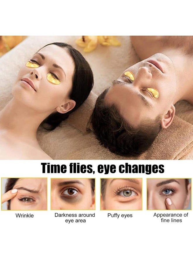30 Pairs Lip Masks & Eye Masks, 24K Gold Gel Crystal Collagen Eye Pads, Moisturizing Lip Mask Crystal Lip Pads, Under Eye Patches for Puffy Eyes, Dark Circles, Eye Bags, Wrinkles and Fine Lines