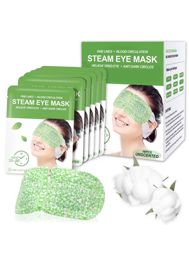 16 Packs Steam Eye Masks for Dry Eyes, SPA Warm Eye Mask, Relief Eye Fatigue Hot Sleep Eye Mask for Puffy Eyes Mask, Disposable Moist Heating Compress Pads for Sleeping, Christmas Gift, Unscented