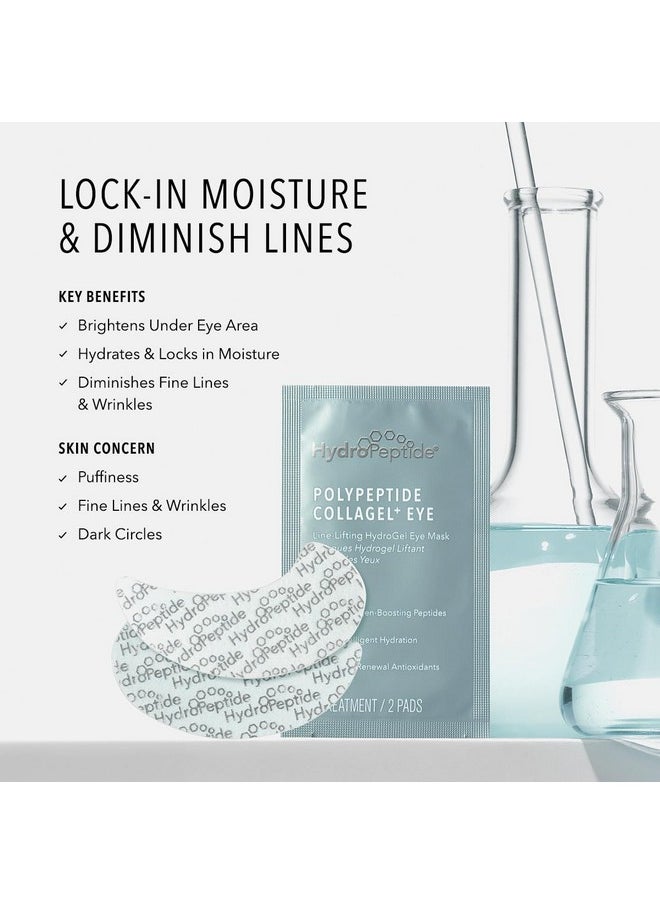 HydroPeptide PolyPeptide Collagel Eye Masks, Line-Lifting Hydrogel, Firmer Appearance and Hydration, 8 Treatments