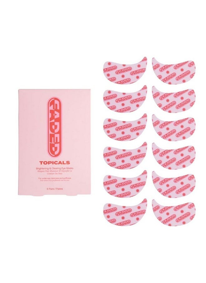 Topicals Faded Brightening Under Eye Masks | Patches to Depuff, Hydrate, Brighten and Cool | Reduce Dark Circles and Fine Lines | Contains Kojic Acid, Caffeine and Niacinamide (Set of 6)