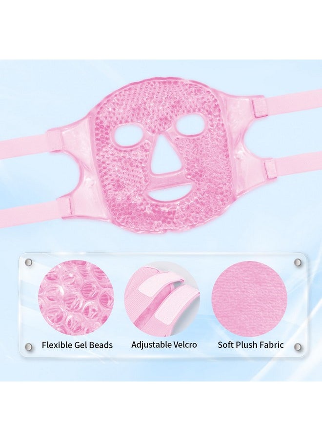 CONBELLA Cold Face Eye Masks Ice Face Mask Hot Cold Compress for Dark Circles, Puffiness, Migraines, Headache, Stress, Redness, Cooling Face Masks for Women Man, Skin Care