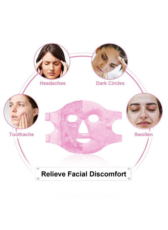 CONBELLA Cold Face Eye Masks Ice Face Mask Hot Cold Compress for Dark Circles, Puffiness, Migraines, Headache, Stress, Redness, Cooling Face Masks for Women Man, Skin Care