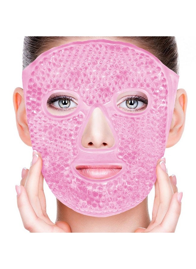 CONBELLA Cold Face Eye Masks Ice Face Mask Hot Cold Compress for Dark Circles, Puffiness, Migraines, Headache, Stress, Redness, Cooling Face Masks for Women Man, Skin Care