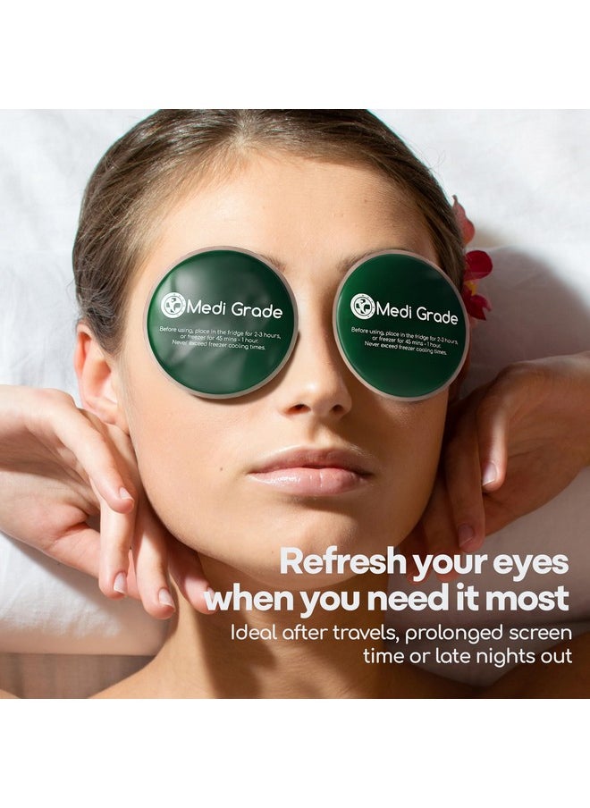 Medi Grade Cooling Eye Mask for Puffy Eyes, Allergies, Sinuses - Reusable Gel Eye Mask and Cooling Eye Pads with Thermo-Bag for Dark Circles, Hangovers and Migraine Relief - Cold Eye Mask