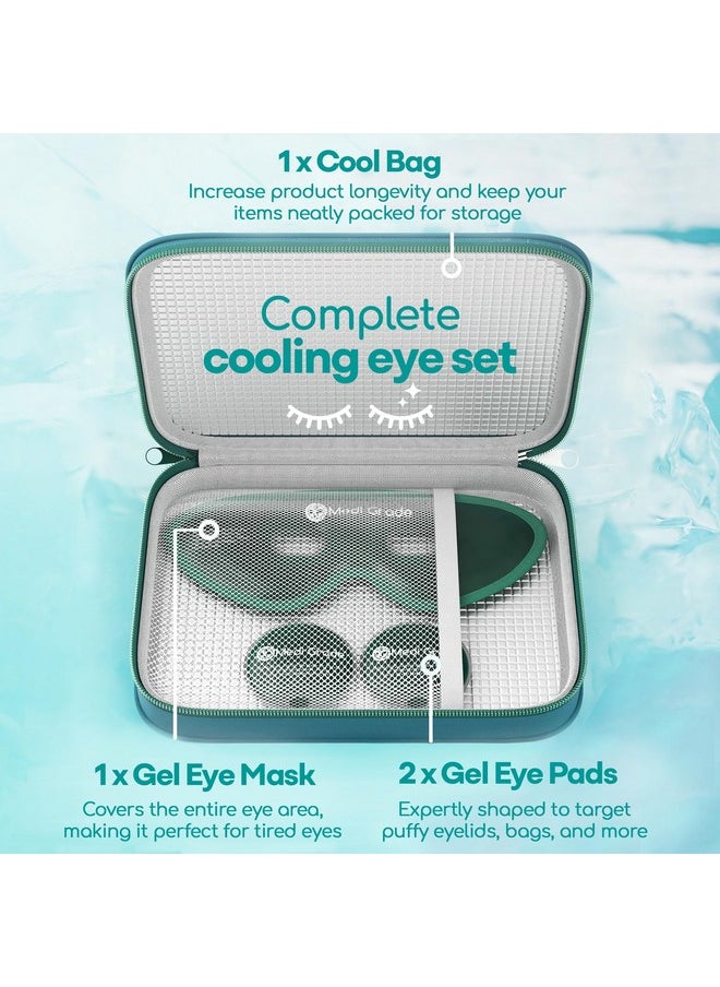 Medi Grade Cooling Eye Mask for Puffy Eyes, Allergies, Sinuses - Reusable Gel Eye Mask and Cooling Eye Pads with Thermo-Bag for Dark Circles, Hangovers and Migraine Relief - Cold Eye Mask