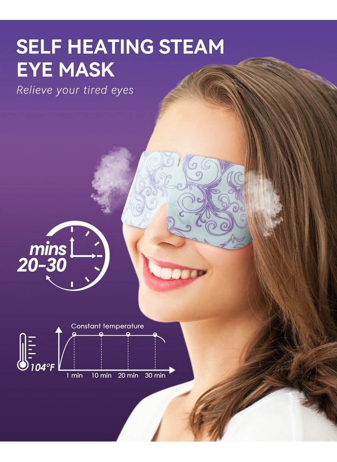 30 Packs Lavender Steam Eye Mask - Heated Eye Mask for Dark Circles and Puffiness Warm Eye Mask for Dry Eye Mask Relief Eye Fatigue Headache Hot Sleep Eye Mask for Disposable Moist Heat Eye Compress
