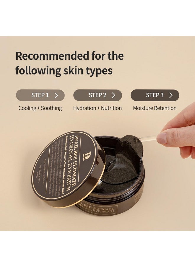 BENTON Snail Bee Ultimate Hydrogel Eye Patch (60pcs) - Hydrating Eye Patches | Snail Mucin Eye Patches | Reusable Eye Patches | Cooling Eye Patches