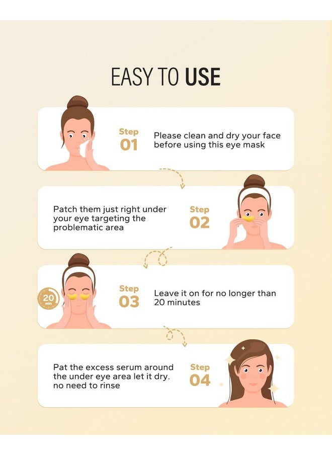 Maskiss 24k Gold Under Eye Patches (25 Pairs), eye mask, Collagen Skin Care Products, Eye Patches for Puffy Eyes, eye masks for dark circles and puffiness