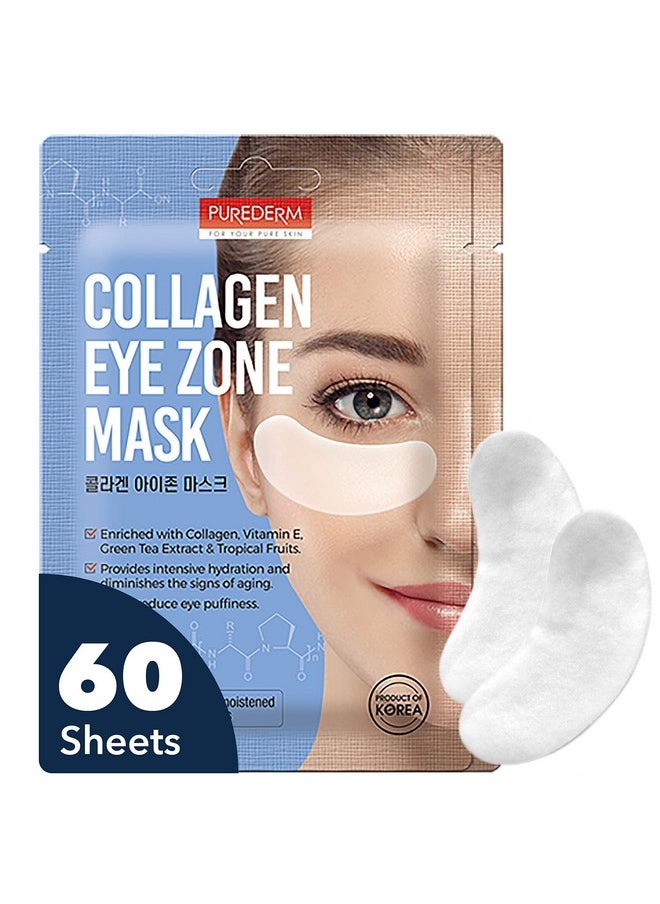 Deluxe Collagen Eye Mask Collagen Pads For Women By Purederm 2 Pack Of 30 Sheets/Natural Eye Patches With Anti-aging and Wrinkle Care Properties/Help Reduce Dark Circles and Puffiness