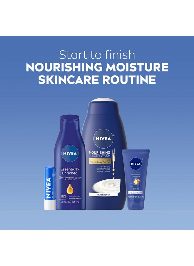 NIVEA Nourishing Moisture Collection Skin Care Set, Nourishing Care Body Wash, 20 Fl Oz Bottle + Body Lotion, 13.5 Fl Oz Bottle + Hand Cream, 2.6 Oz Tube + Moisture Lip Care Balm, 0.17 Oz Stick