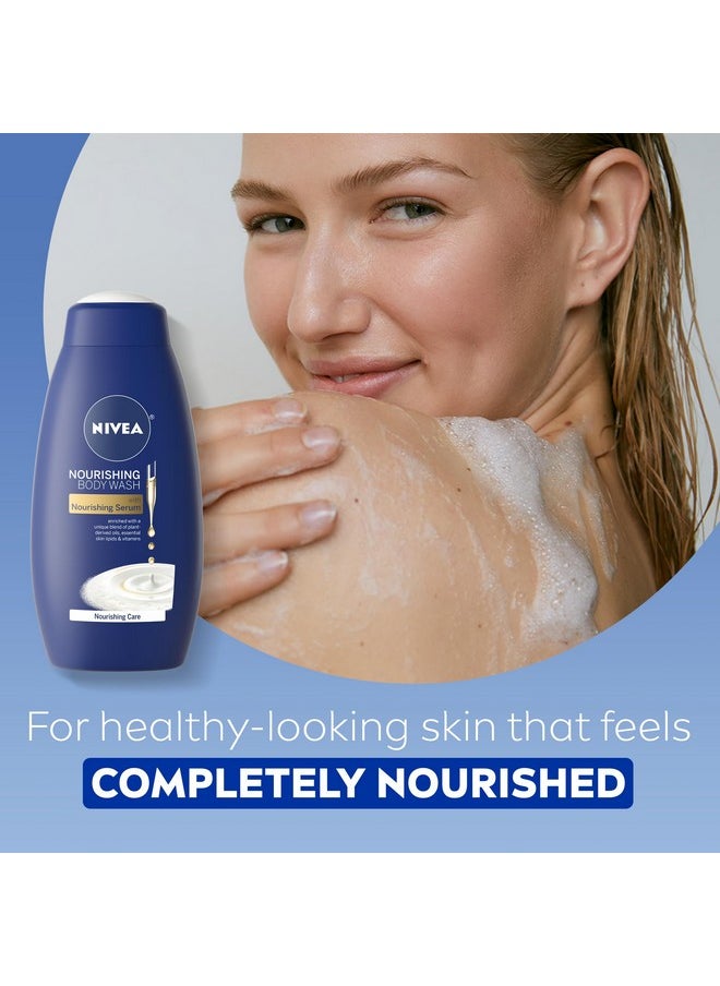NIVEA Nourishing Moisture Collection Skin Care Set, Nourishing Care Body Wash, 20 Fl Oz Bottle + Body Lotion, 13.5 Fl Oz Bottle + Hand Cream, 2.6 Oz Tube + Moisture Lip Care Balm, 0.17 Oz Stick