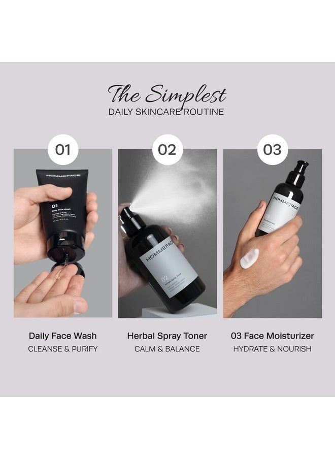 HommeFace Daily Trio Skin Care Set for Men, 3-Step Routine