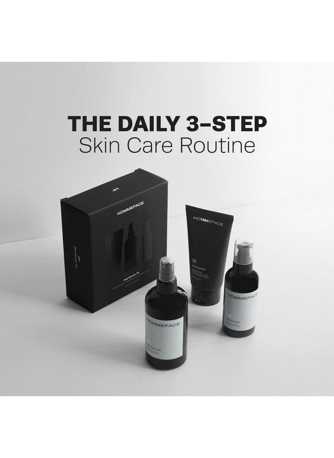 HommeFace Daily Trio Skin Care Set for Men, 3-Step Routine
