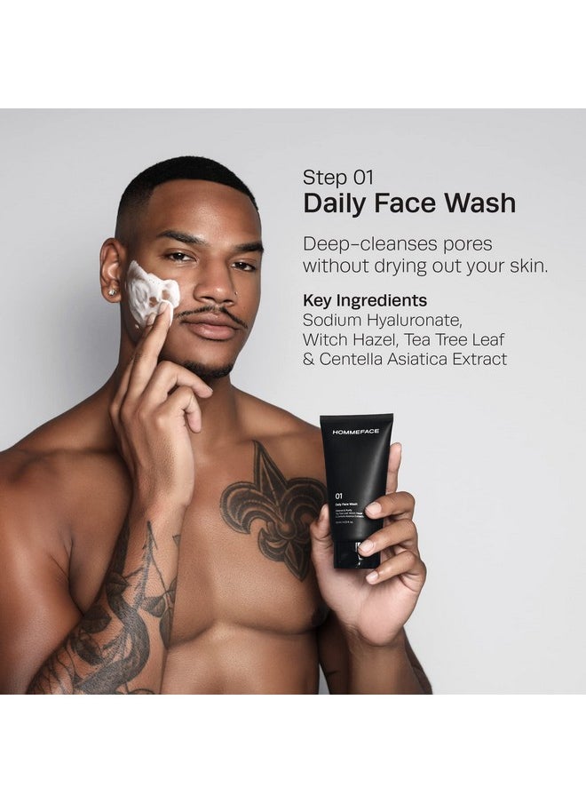 HommeFace Daily Trio Skin Care Set for Men, 3-Step Routine