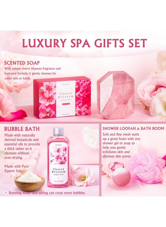 Gifts for Women Birthday Gifts, Bath and Body Gifts Set- 10 Pcs Christmas Valentine's Mother's Day Gifts and Cherry Blossoms Self Care Package Gifts Women, Relaxing Gifts Basket