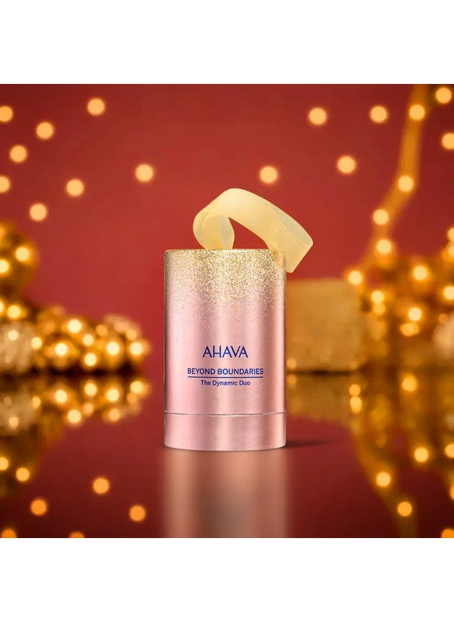 مجموعة هدايا AHAVA The Dynamic Duo - تتضمن لوشن الجسم المعدني Sea-Kissed ولوشن الجسم المعدني Sea-Kissed 2 × 1.3 أونصة سائلة