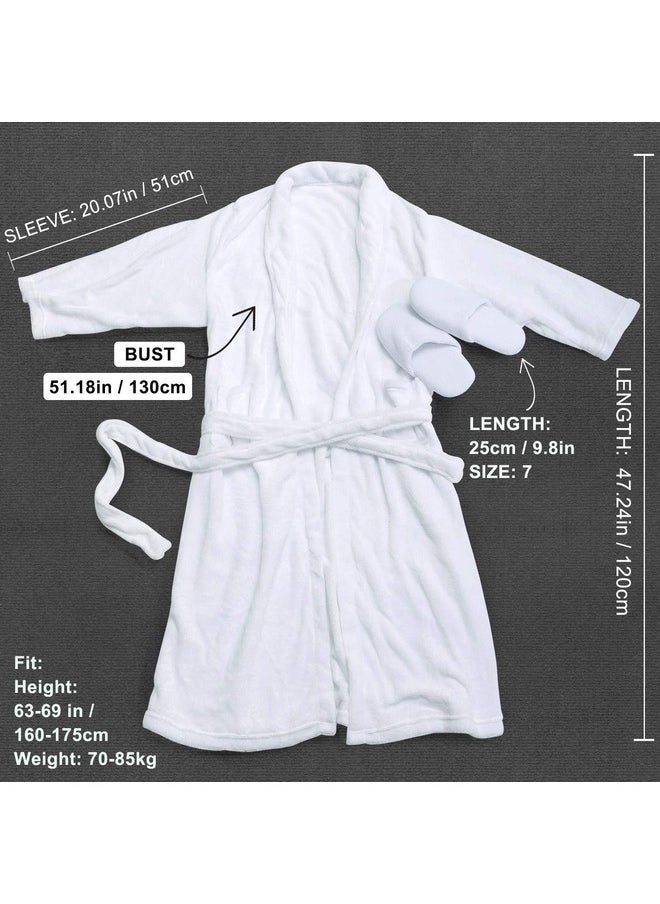 Spa Luxetique Robe and Slippers Spa Set Women, Christmas Gifts for Women, 6pcs Flannel Soft Bath Robe, Bath and Body Works Bath Sets with Slippers, Body Lotion, Bath Bombs, Robe Sets for Women