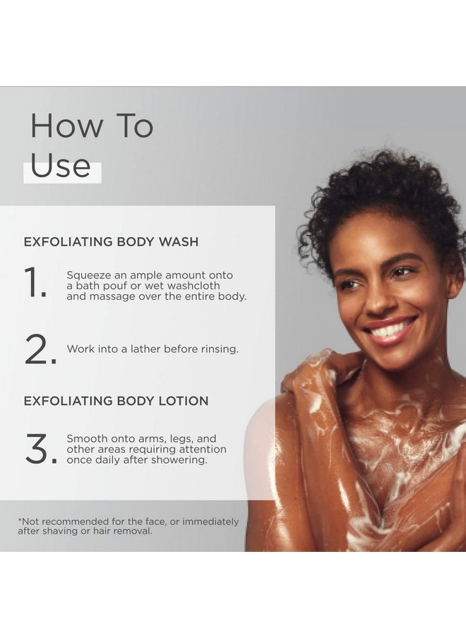 Glytone KP Kit for Keratosis Pilaris - Exfoliating Body Wash, Lotion, Shower Pouf - Smooth Rough & Bumpy Chicken Skin - Fragrance-Free, Routine Kit