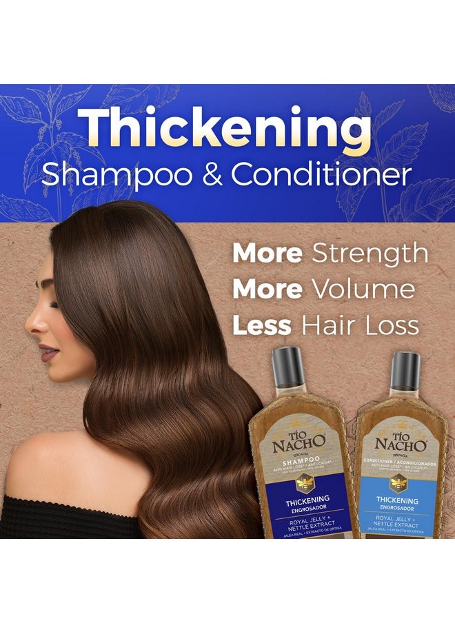 Tio Nacho Thickening Shampoo and Conditioner Set: Capilgross, Royal Jelly, Nettle, Aloe Vera, Reduces Hair Loss, Strengthens, Nourishes, Volumizes - 14 fl oz Each