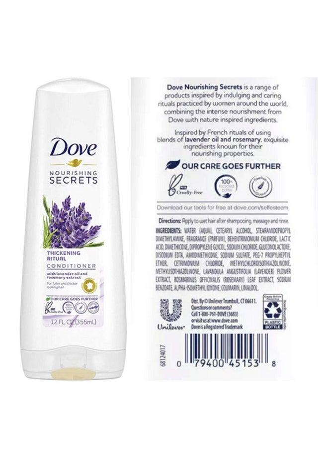 Dove Nourishing Rituals Haircare - Thickening Ritual - Shampoo & Conditioner Set - Net Wt. 12 FL OZ (355 mL) Per Bottle - One Set