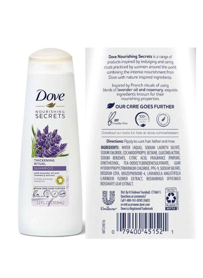 Dove Nourishing Rituals Haircare - Thickening Ritual - Shampoo & Conditioner Set - Net Wt. 12 FL OZ (355 mL) Per Bottle - One Set