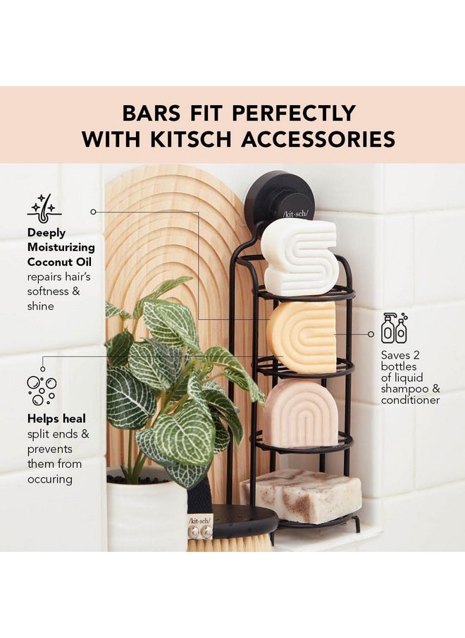 Kitsch Tea Tree Solid Shampoo & Coconut Oil Conditioner Bar, Shampoo and Conditioner Set for Clarifying Grease & Deep Moisturizing, Natural Organic, Paraben & Sulfate Free, Travel Size Hair Care,2pack