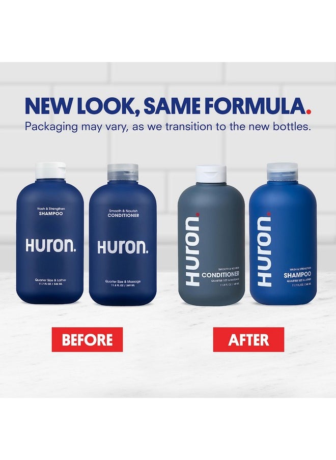 Huron Hair Duo | Nourishing Shampoo & Conditioner Set for Men | Cleanse, Strengthen & Hydrate | Sulfate-Free, Paraben-Free, Vegan | Designed for Daily Use on All Hair Types (2 Pack)