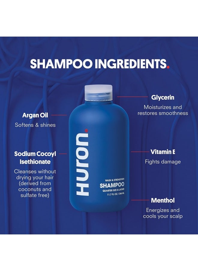 Huron Hair Duo | Nourishing Shampoo & Conditioner Set for Men | Cleanse, Strengthen & Hydrate | Sulfate-Free, Paraben-Free, Vegan | Designed for Daily Use on All Hair Types (2 Pack)