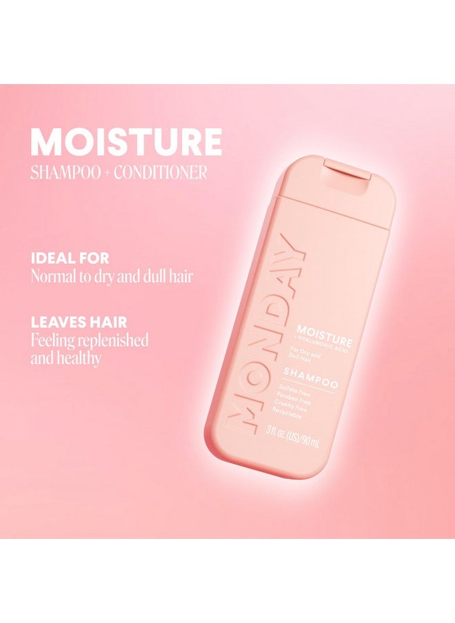 Monday Haircare Moisture Shampoo & Conditioner Travel Pack - 3oz, 90ML Travel Kit (2 x Shampoo,2 x Conditioner)