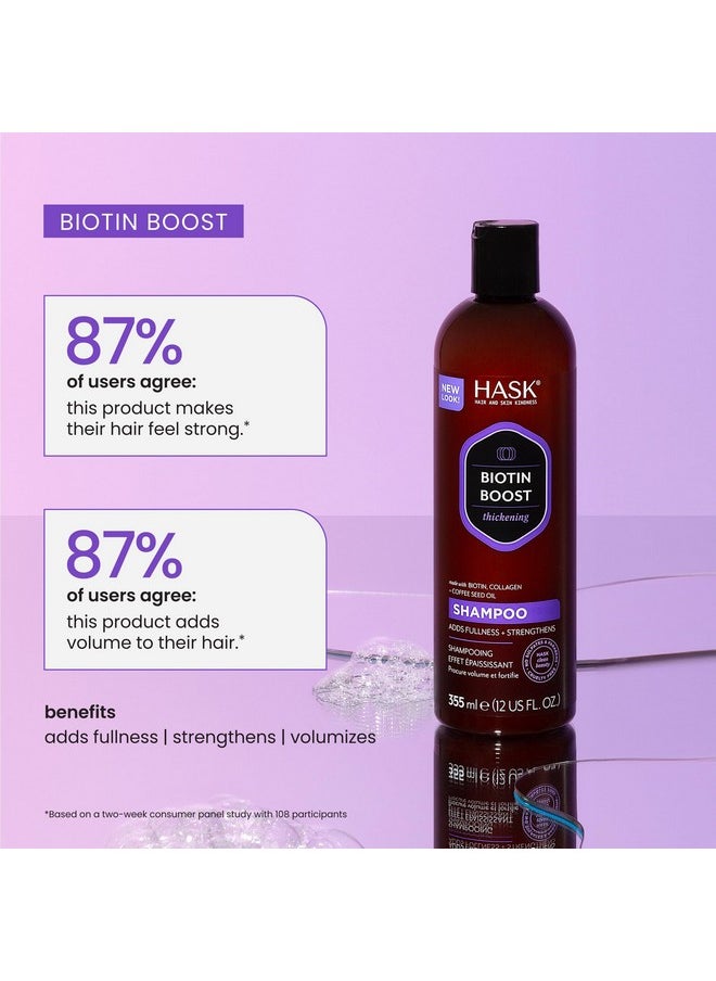 HASK BIOTIN BOOST Shampoo and Conditioner Set Thickening for all hair types, color safe, gluten-free, sulfate-free, paraben-free - 1 Shampoo and 1 Conditioner