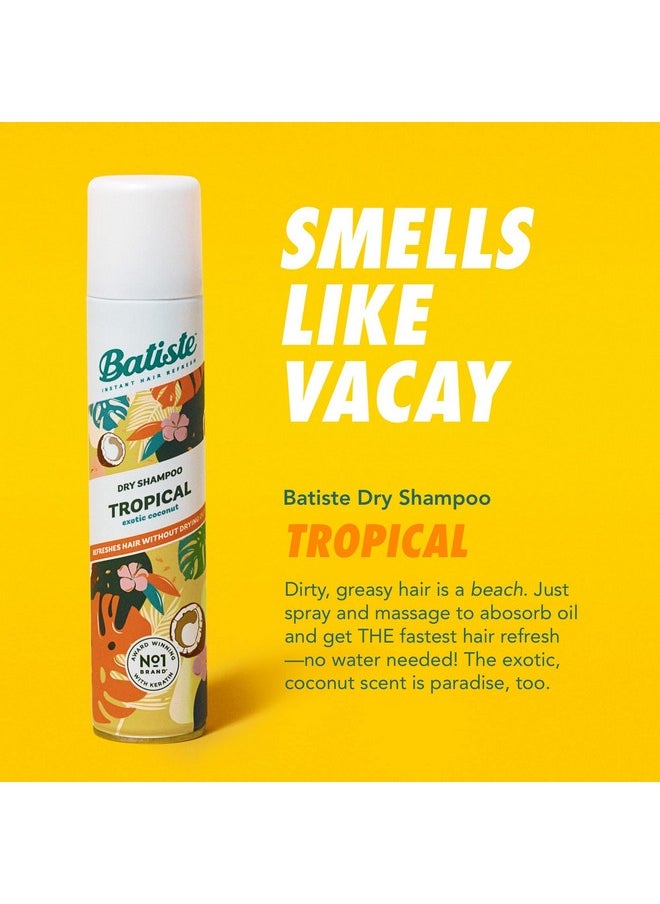 Batiste Dry Shampoo, Tropical Fragrance, Refresh Hair and Absorb Oil Between Washes, Waterless Shampoo for Added Hair Texture and Body, 5.71 oz Dry Shampoo Bottle