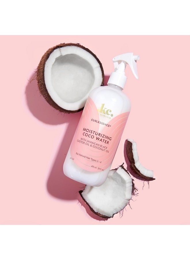 KeraCare Coconut Water - 16 oz - Light Hair Refresher Spray - Moisturizing and Hydrating - with Jamaican Black Castor Oil and Coconut Oil