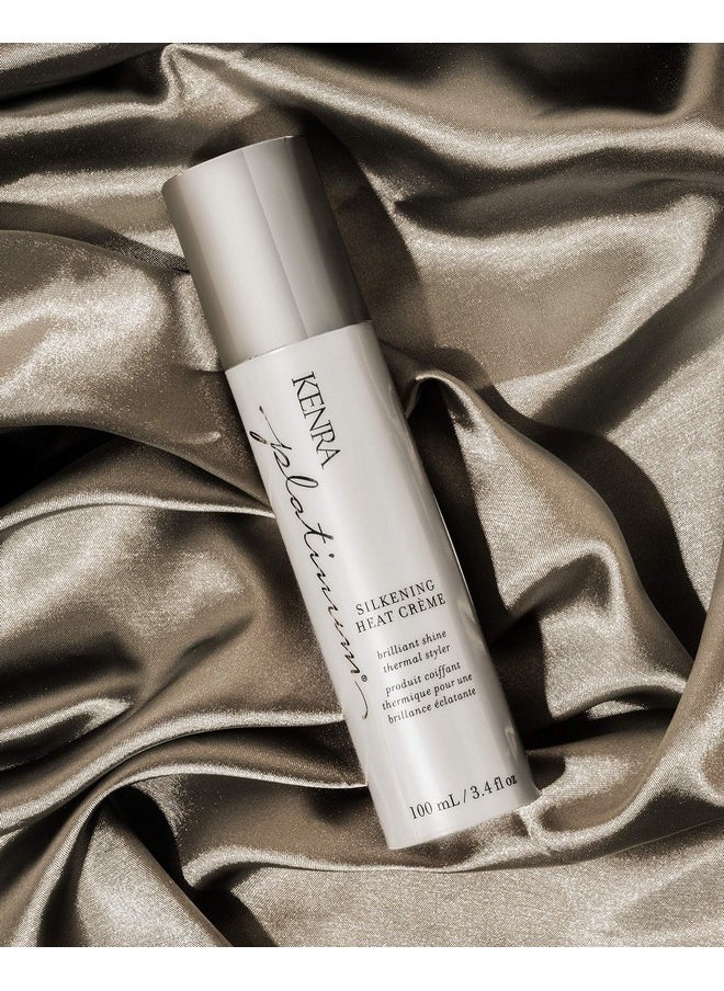 Kenra Platinum Silkening Heat Crème | Brilliant Shine Thermal Styler | Reduces Hot Tool Passes by 50% | Prevents Breakage & Improve Manageability | Heat Protectant | All Hair Types | 3.4 fl. Oz