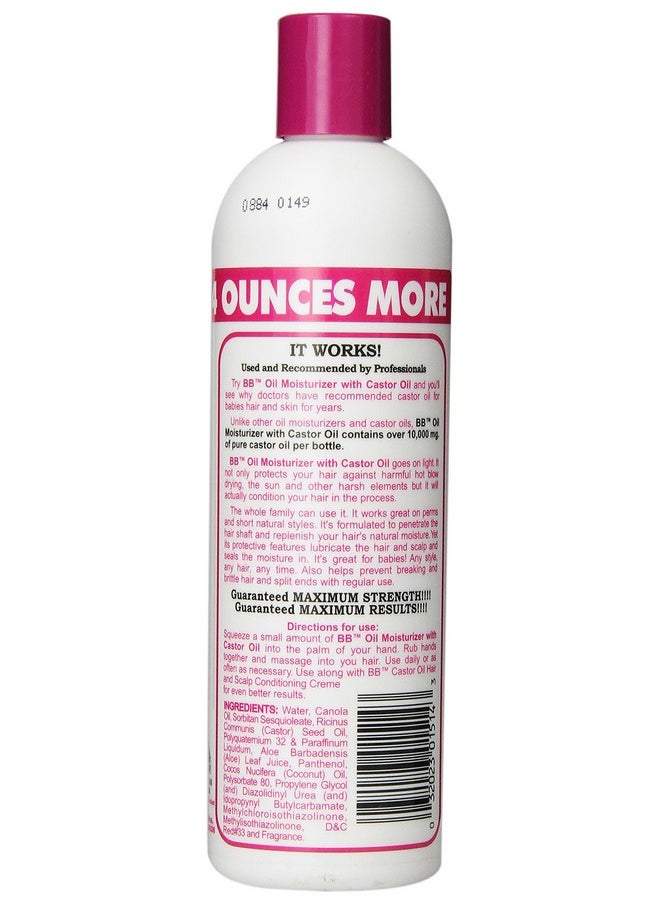 BB Oil Moisturizer, Hair Lotion With Castor Oil and Aloe, Maximum Strength, 12-Fluid Ounce