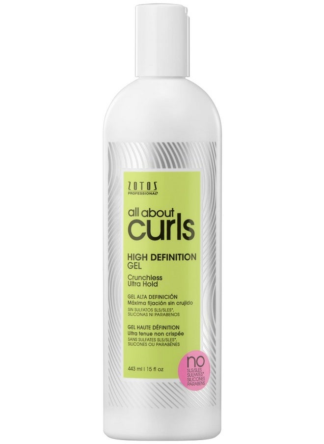 All About Curls High Definition Gel | Crunchless Ultra Hold | Define, Moisturize, De-Frizz | All Curly Hair Types | Vegan & Cruelty Free | Sulfate Free | 15 Fl Oz