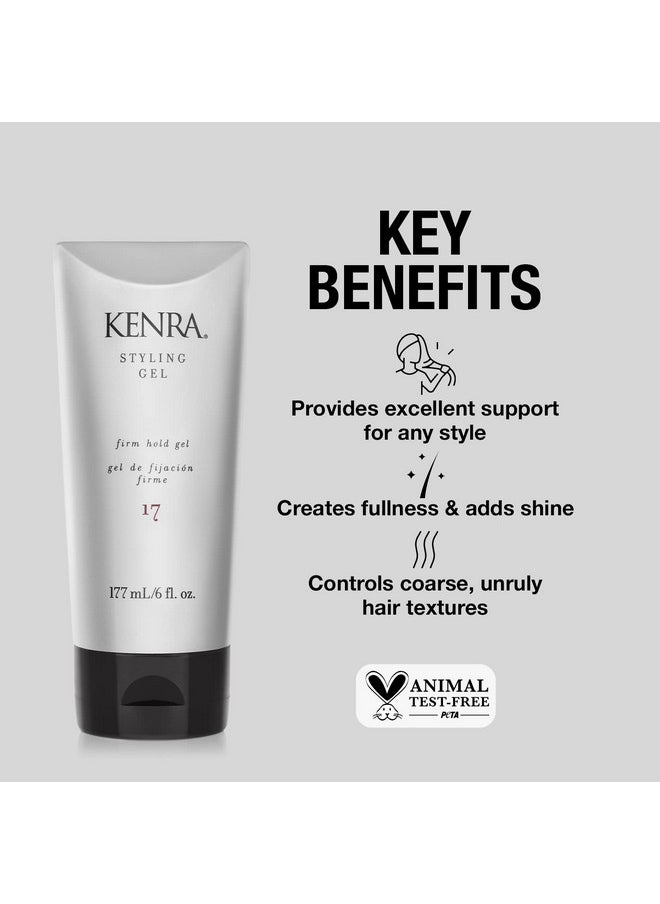 Kenra Styling Gel 17 | High Hold Gel | Creates Fullness & Adds Shine | Controls Coarse, Unruly Hair Textures | Alcohol-Free, Non-Drying, & Non-Flaking | Medium To Coarse Hair | 6 fl. Oz