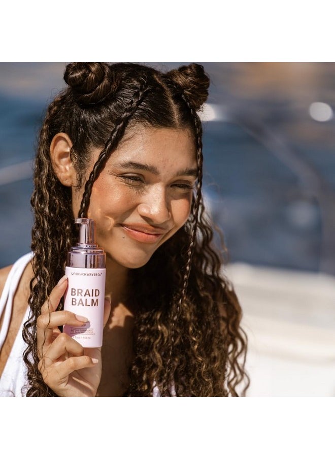 The Beachwaver Co. Braid Balm Pre-Braid Prep - Frizz-Taming Hair Primer Foam to Strengthen and Reduces Flyaways - Create Heatless Curls with Braids - Great for All Hair Types (4 Fl Oz)