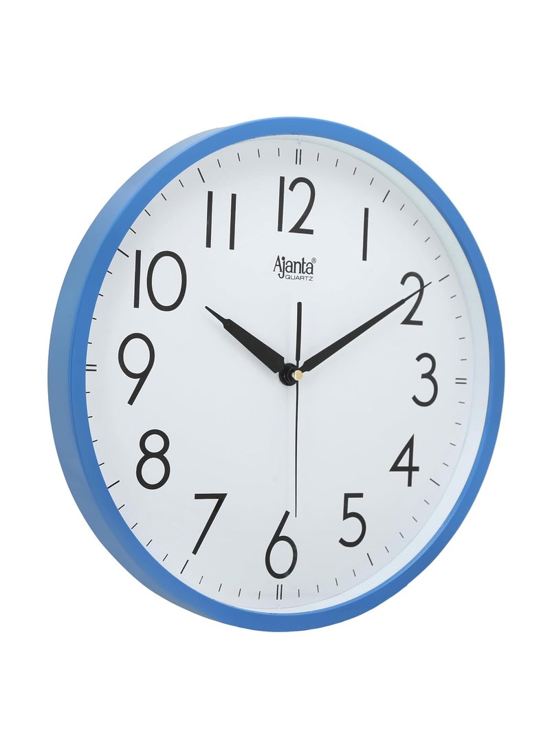 Ajanta Wall Clock for Living Room, Wall Clock for Home 12 Inches Wall Clock for Bedroom (Blue, 30 x 30 x 4 cm)
