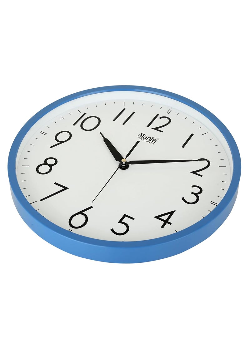 Ajanta Wall Clock for Living Room, Wall Clock for Home 12 Inches Wall Clock for Bedroom (Blue, 30 x 30 x 4 cm)