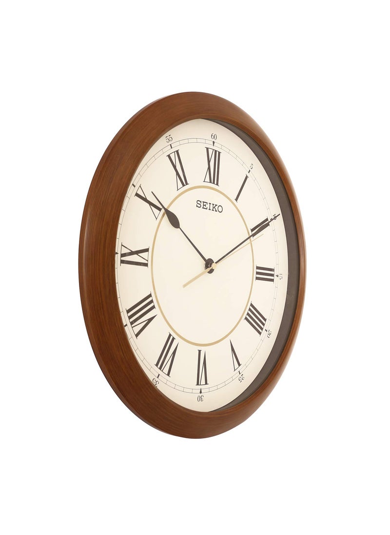 SEIKO Plastic Wall Clock (Brown, 41 cm x 41 cm x 5 cm, QXA598AN)