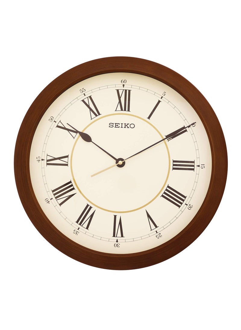 SEIKO Plastic Wall Clock (Brown, 41 cm x 41 cm x 5 cm, QXA598AN)