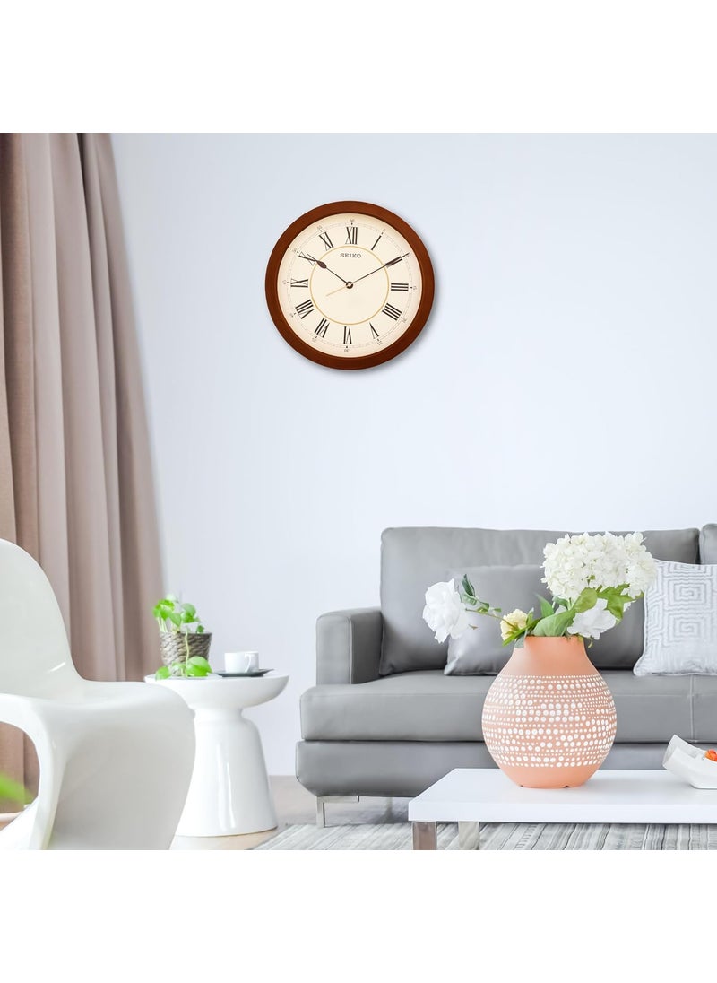 SEIKO Plastic Wall Clock (Brown, 41 cm x 41 cm x 5 cm, QXA598AN)