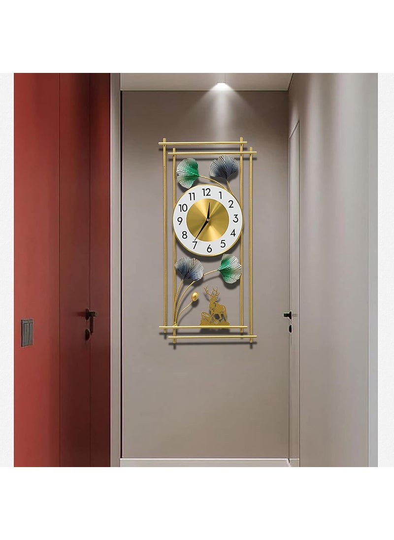 Nifsa-Handmade Decorative Metal Wall Clock for Farm House | Living Room | Party Hall | Bedroom | Kitchen Dining Hall Decoration with Antique Design & Glossy Finish(Multi)