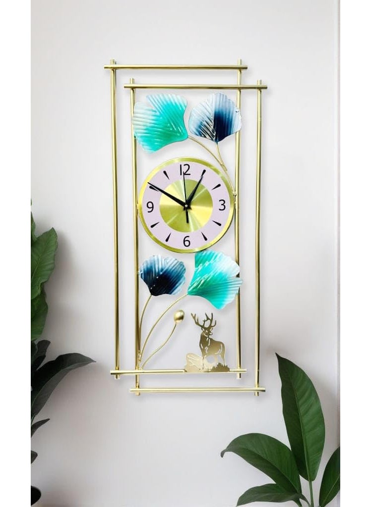 Nifsa-Handmade Decorative Metal Wall Clock for Farm House | Living Room | Party Hall | Bedroom | Kitchen Dining Hall Decoration with Antique Design & Glossy Finish(Multi)