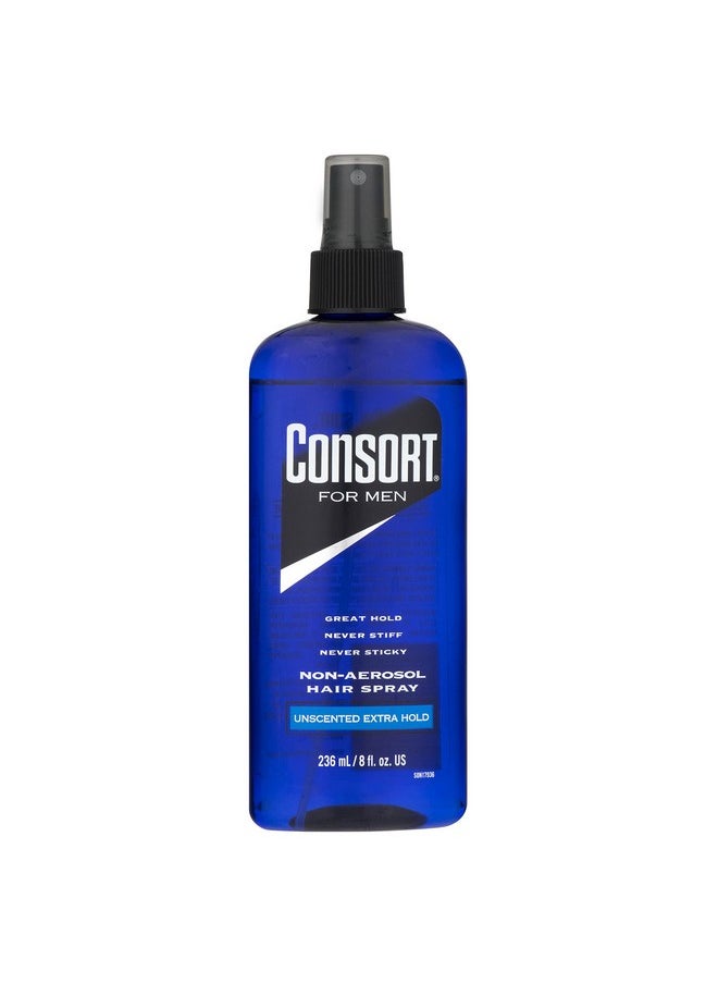 Consort Extra Hold Non-Aero Hair Spray Pump, Unscented, 8 Ounce